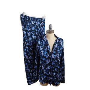 Badgley Mischka Size S Small 2 Piece Floral Soft Knit PJ Set SLEEP Pajamas